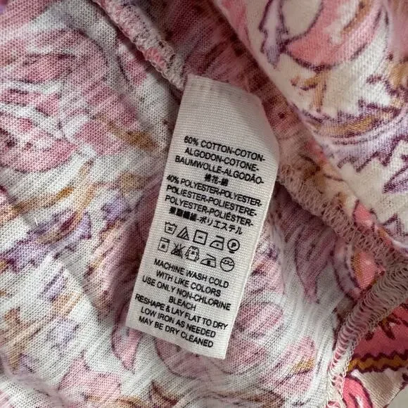 Free People Boho Cropped V Neck Top Leilani Floral Crochet Trim Blouse Medium - Picture 5 of 5